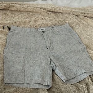 Goodfellow 32 Gray Linen 7 inch inseam flat front Shorts